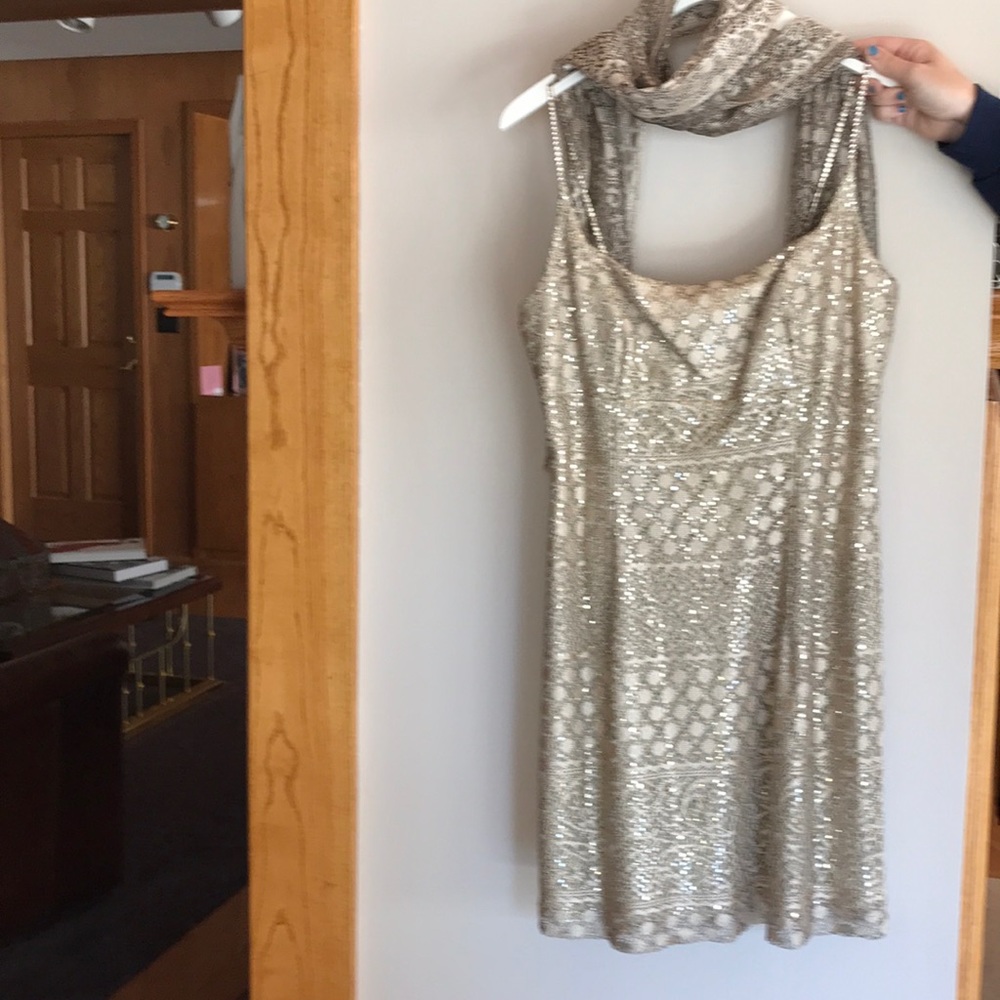 Sparkle gold dress with wrap not attached